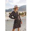 Dresses & Skirts | Freeman T Porter Relly Plaid Mid-Length Shirt Dress Woman, Black