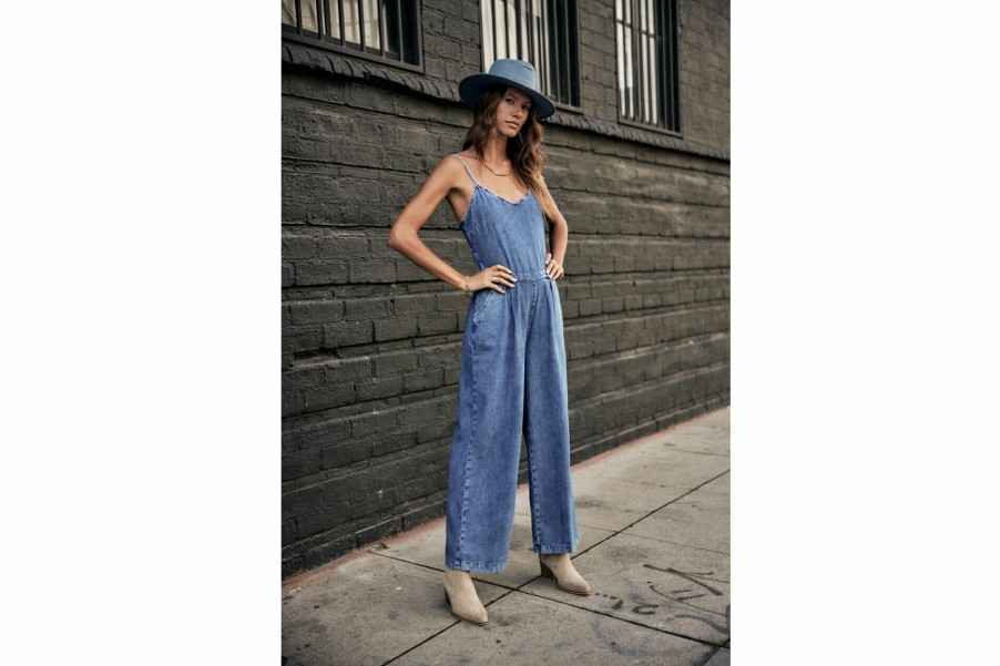 Jumpsuits & Overalls | Freeman T Porter Amalia Denim Strapless Jumpsuit Woman, Manzana Med