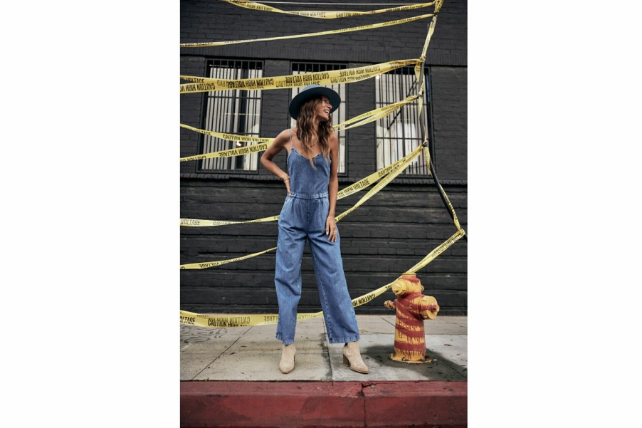 Jumpsuits & Overalls | Freeman T Porter Amalia Denim Strapless Jumpsuit Woman, Manzana Med