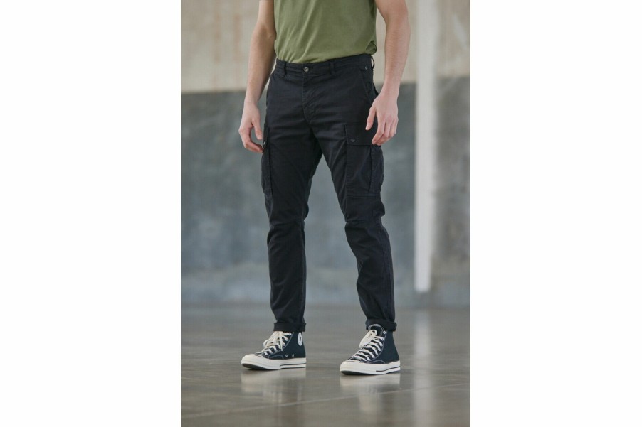 Canvas Pants | Freeman T Porter Hugo Blunt Cargo Pants Man, Black