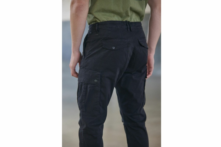 Canvas Pants | Freeman T Porter Hugo Blunt Cargo Pants Man, Black