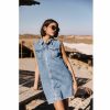 Dresses & Skirts | Freeman T Porter Karina Denim Short Denim Dress Woman, Manzana Light