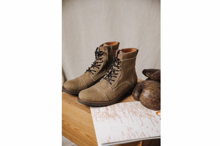 Boots & Sneakers | Freeman T Porter Bramy Canvas Leather Boots Man, Tobacco Brown