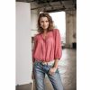 Tops & Shirts | Freeman T Porter Brune Plain Color Flared Blouse Woman, Holly Berry