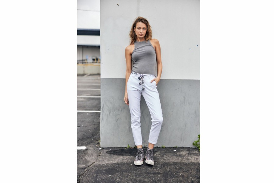 Colored Pants | Freeman T Porter Claudia Felicita Chino Pants Woman, Bright White