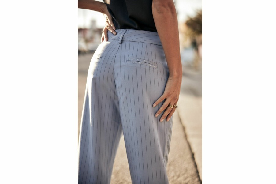 High Waist | Freeman T Porter Alba Hiroshi High-Waist Pants Woman, Coronet Blue