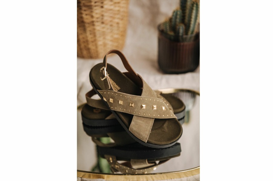 Shoes | Freeman T Porter Jule Suede Leather Sandals Woman, Truffle