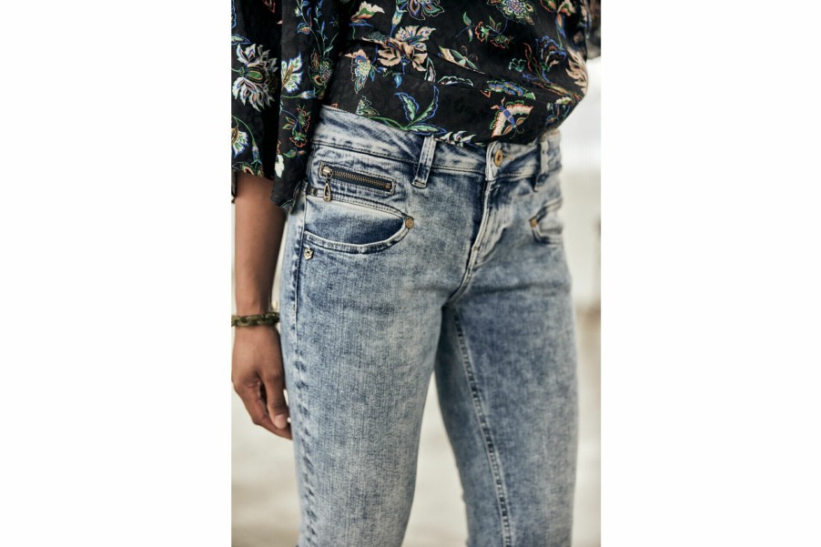 Skinny | Freeman T Porter Alexa Cropped Skinny Jeans Woman, Boceano