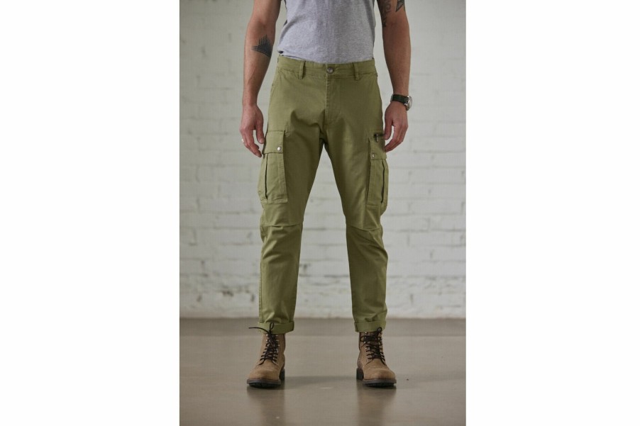 Canvas Pants | Freeman T Porter Hugo Zip Oregon Cargo Pants Man, Deep Lichen Green