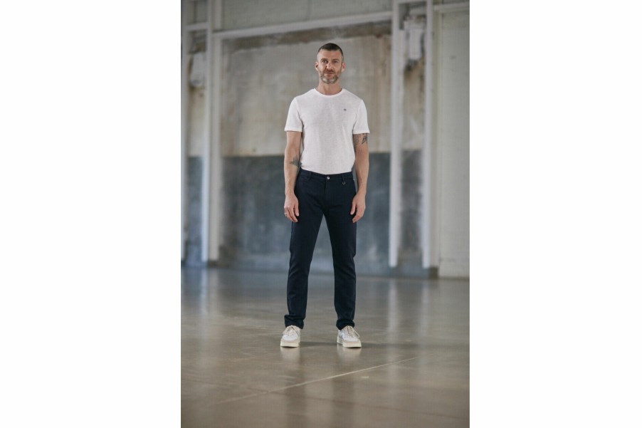 Canvas Pants | Freeman T Porter Gino Epic Slim Fit Chino Pants Man, Total Eclipse