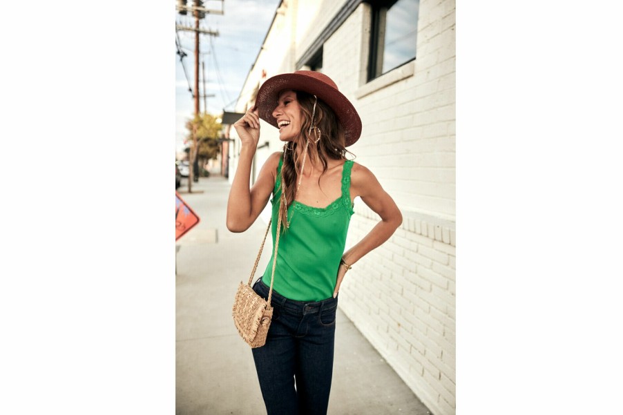 T-Shirts | Freeman T Porter Dansy Rib Slim Tank Top Woman, Jolly Green