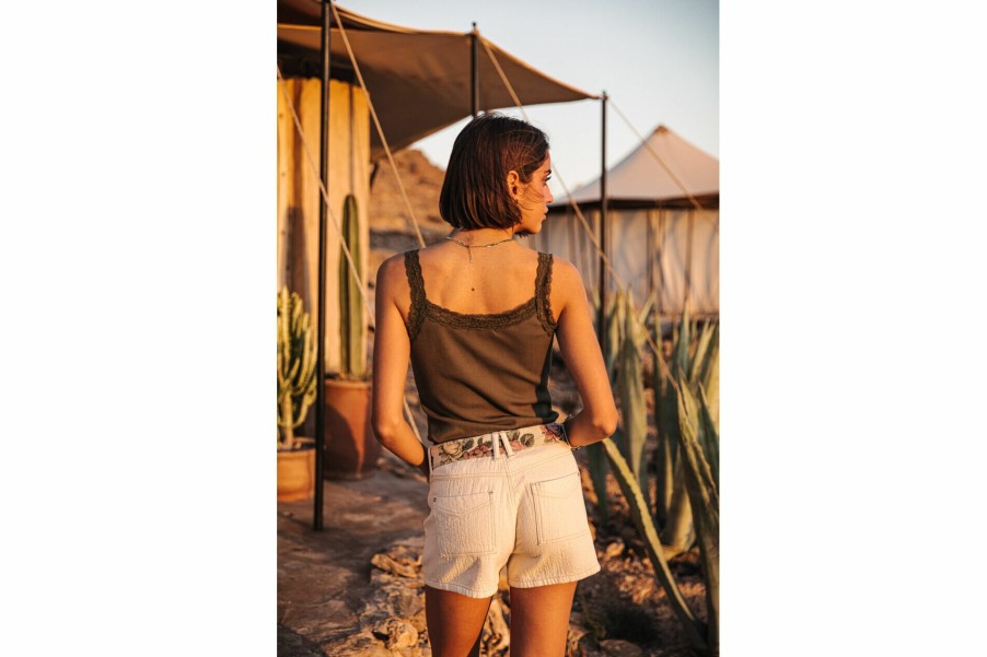 T-Shirts | Freeman T Porter Dansy Rib Slim Tank Top Woman, Loden Frost