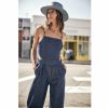 Jumpsuits & Overalls | Freeman T Porter Naomie Denim Strapless Jumpsuit Woman, Manzana Dark