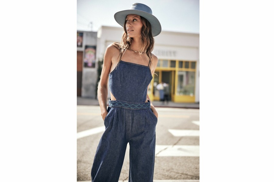 Jumpsuits & Overalls | Freeman T Porter Naomie Denim Strapless Jumpsuit Woman, Manzana Dark