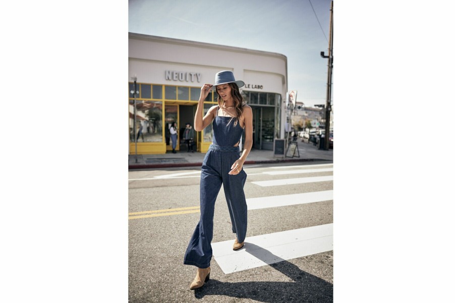 Jumpsuits & Overalls | Freeman T Porter Naomie Denim Strapless Jumpsuit Woman, Manzana Dark