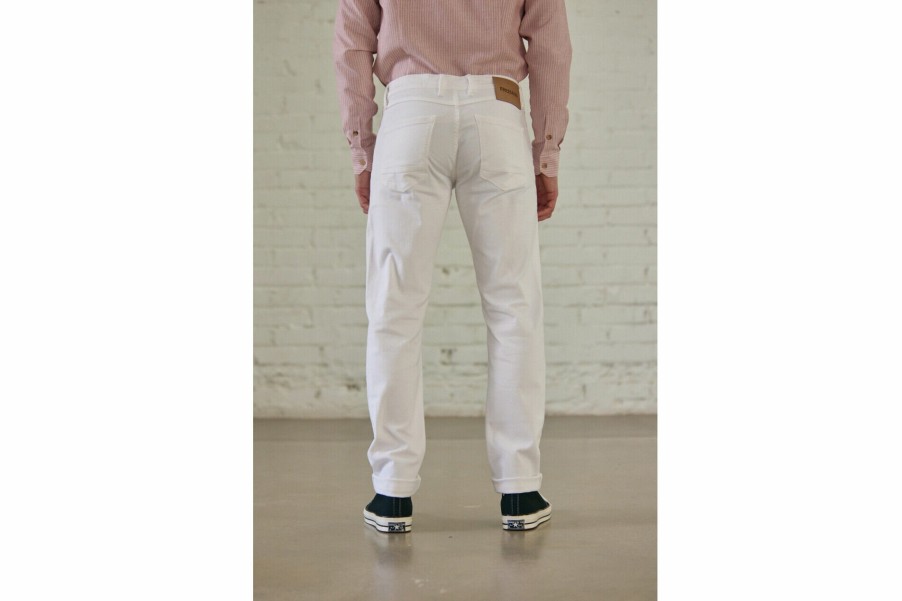 Canvas Pants | Freeman T Porter Jimmy California Straight-Fitting Jeans Man, Bright White