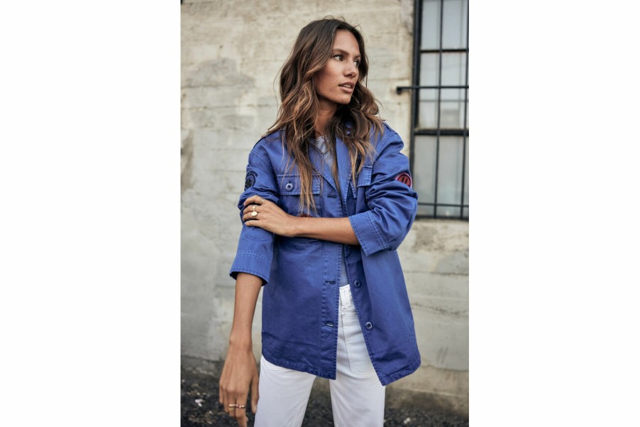 Jackets & Blazers | Freeman T Porter Venty Patches 2 Straight Jacket Woman, Dazzling Blue