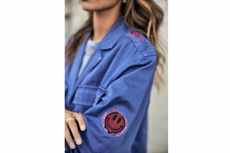 Jackets & Blazers | Freeman T Porter Venty Patches 2 Straight Jacket Woman, Dazzling Blue