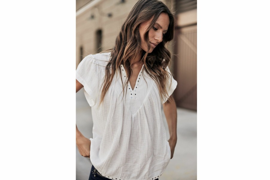 Tops & Shirts | Freeman T Porter Tillie Plain Color Loose Top Woman, White