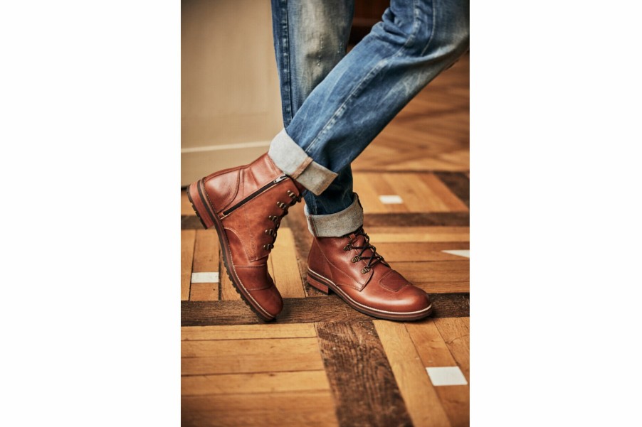 Boots & Sneakers | Freeman T Porter Lord Leather Boots Man, Cognac