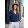 Tops & Shirts | Freeman T Porter Tya Plain Color Long Sleeve Bluse Woman, Dark Blue