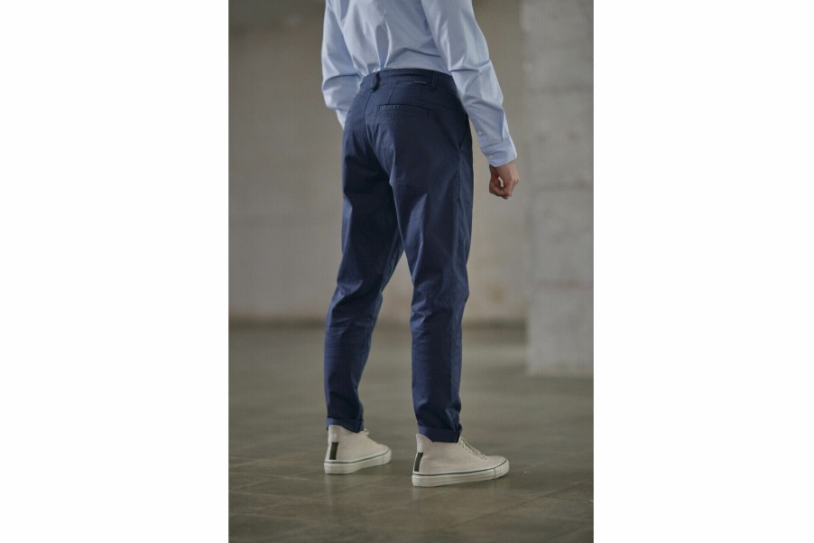 Canvas Pants | Freeman T Porter Bruce Spike Chino Pants Man, Navy