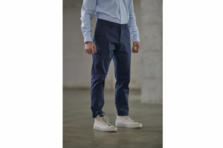 Canvas Pants | Freeman T Porter Bruce Spike Chino Pants Man, Navy