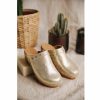 Shoes | Freeman T Porter Margarita Eyelet Leather Clogs Woman, Gold