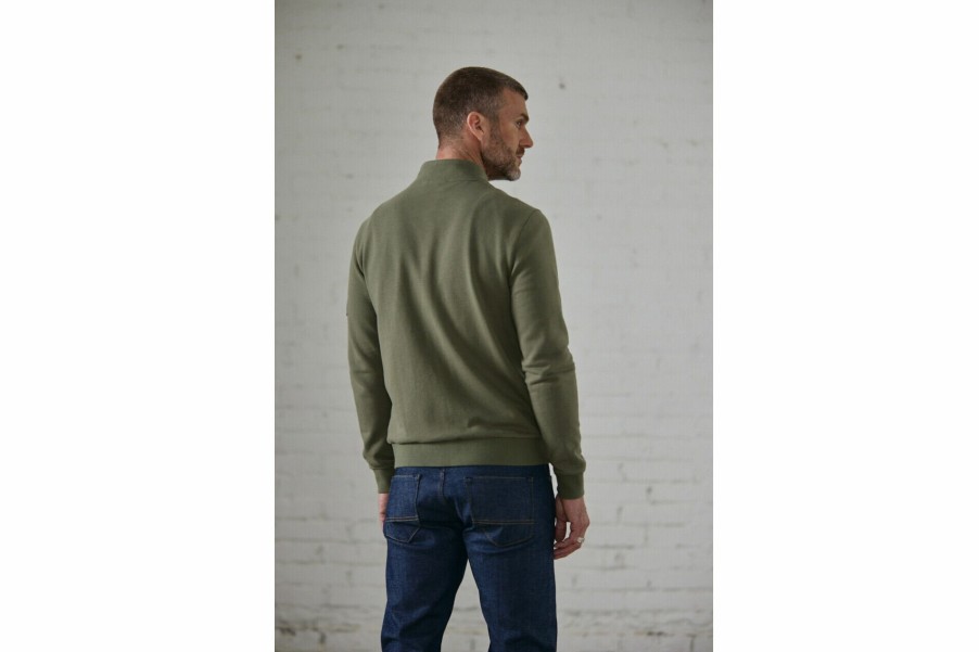 Knitwear & Sweatshirts | Freeman T Porter Sully Snug Zipped Sweater Man, Deep Lichen Green