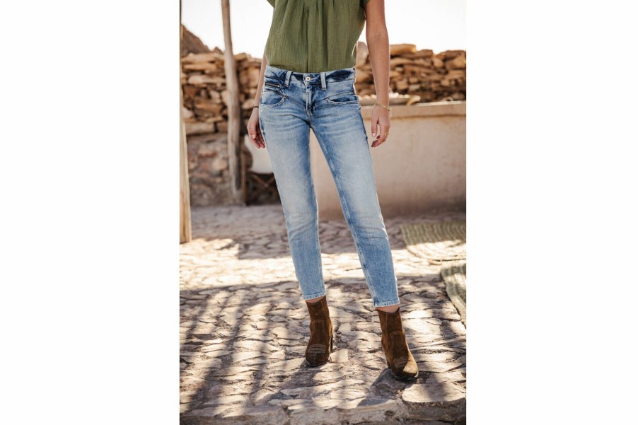 Skinny | Freeman T Porter Alexa Cropped Skinny Jeans Woman, Palermo Med