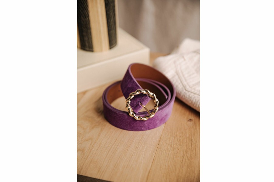 Belts | Freeman T Porter Bossa Leather Belt Woman, Purple