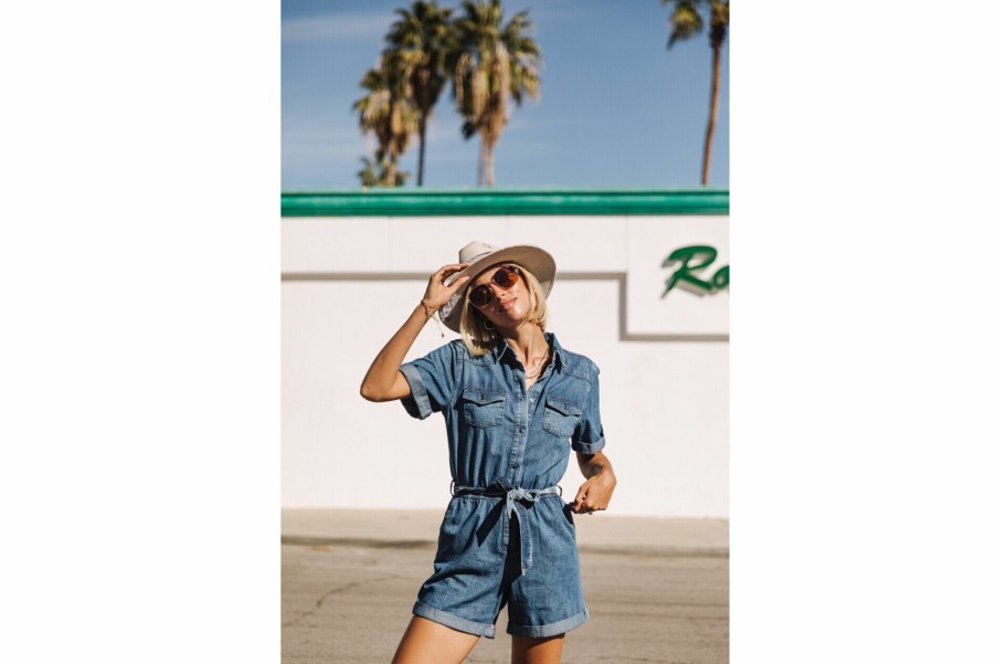 Jumpsuits & Overalls | Freeman T Porter Edna Denim Short Jumpsuit Woman, Manzana Med