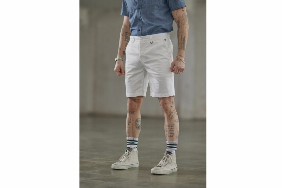 Shorts | Freeman T Porter Gino Short Spike Slim Chino Shorts Man, Bright White