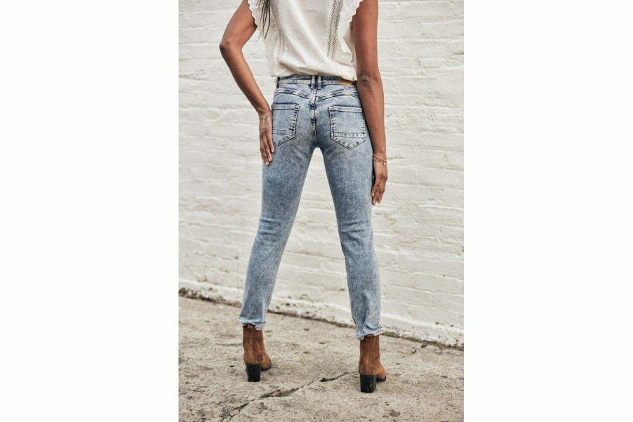 Slim | Freeman T Porter Sophy Cropped Jeans Woman, Boceano