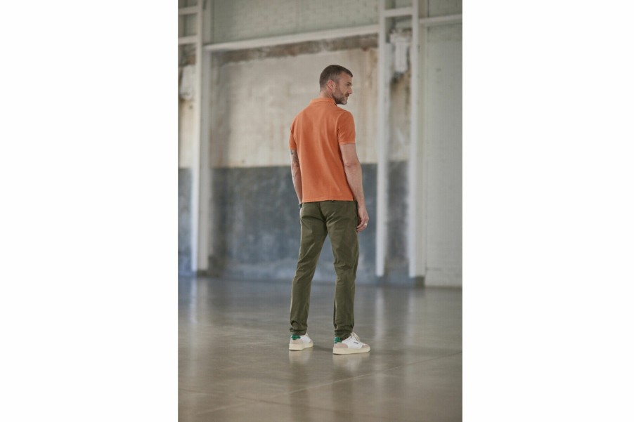 Canvas Pants | Freeman T Porter Gino Bellissimo Slim Fit Chino Pants Man, Olive Night