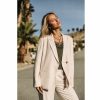 Jackets & Blazers | Freeman T Porter Bernie Plain Linen Oversize Blazer Woman, Simply Taupe