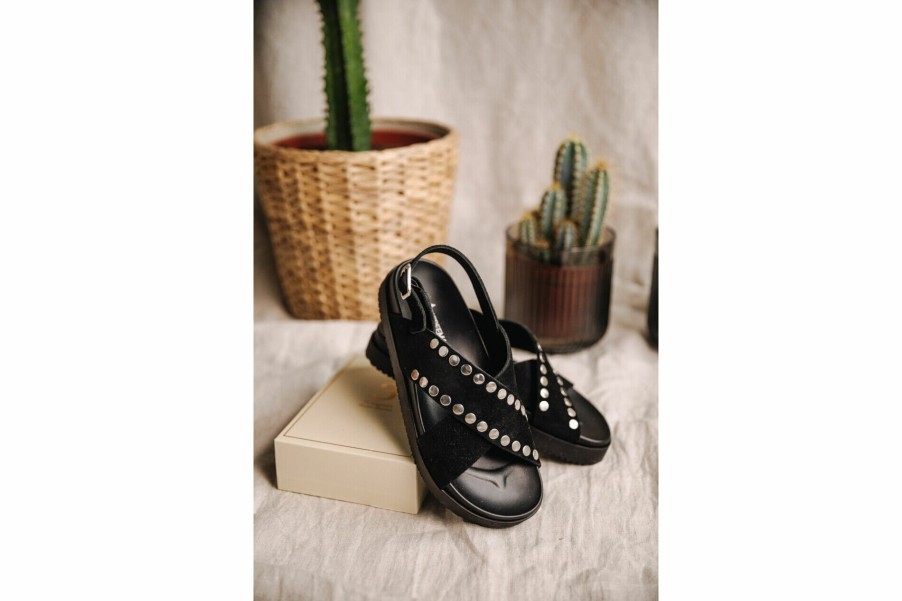 Shoes | Freeman T Porter Jule Leather Sandals Woman, Black