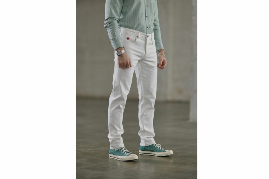 Canvas Pants | Freeman T Porter Jimmy Andalousia Straight-Fitting Jeans Man, Off White