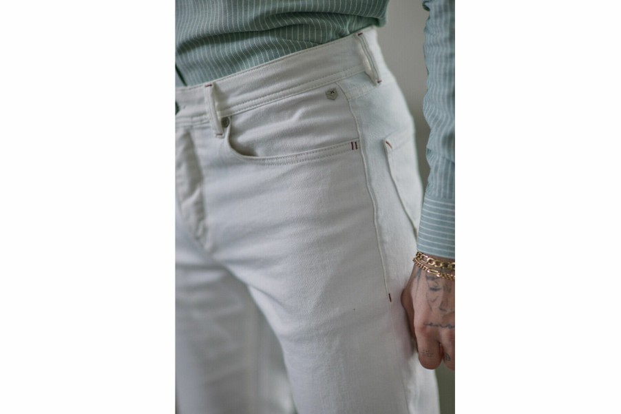 Canvas Pants | Freeman T Porter Jimmy Andalousia Straight-Fitting Jeans Man, Off White