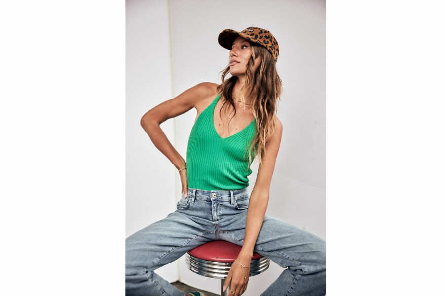 Knitwear | Freeman T Porter Dolli Rib Slim-Fit Tank Top Woman, Emerald