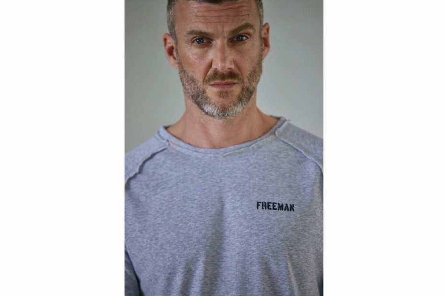 T-Shirts & Polo Shirts | Freeman T Porter Christopher Salty Long Sleeve T-Shirt Man, Grey-Melange