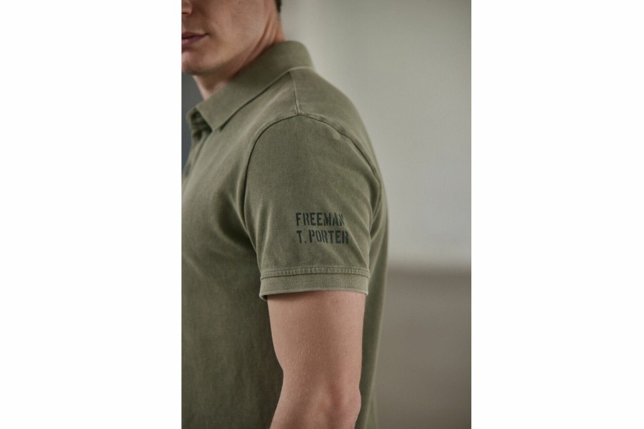 T-Shirts & Polo Shirts | Freeman T Porter Tadley Cotone Straight Polo Shirt Man, Dusky Green