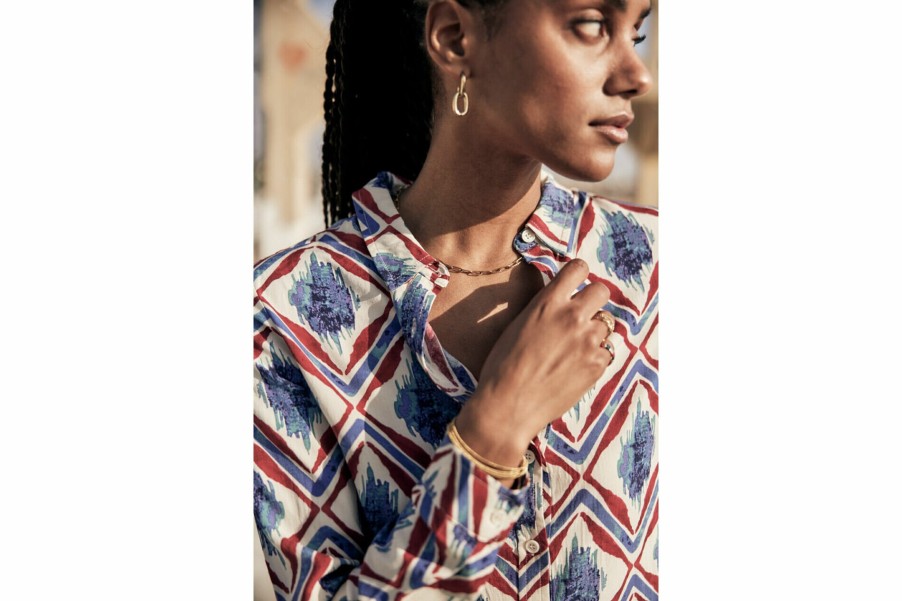 Tops & Shirts | Freeman T Porter Katy Diamond Printed Shirt Woman, Off White