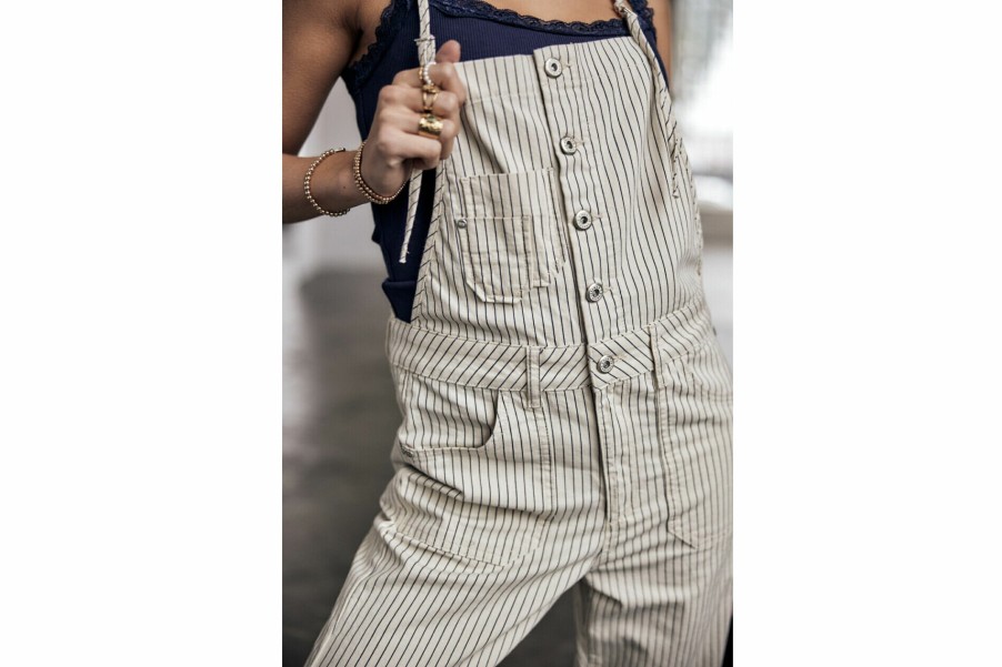 Jumpsuits & Overalls | Freeman T Porter Malaury Nevada Striped Dungaree Woman, Natural