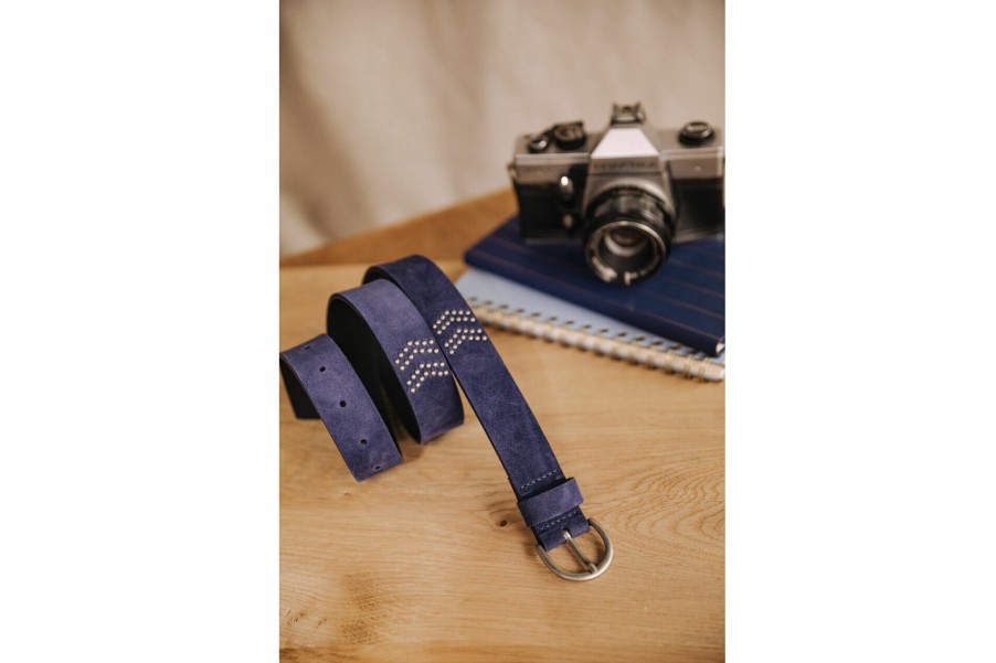 Belts | Freeman T Porter Herringbona Leather Belt Woman, Cobalt