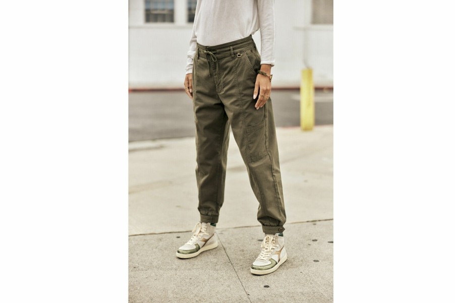 High Waist | Freeman T Porter Moana Otway Cargo Pants Woman, Dusty Olive