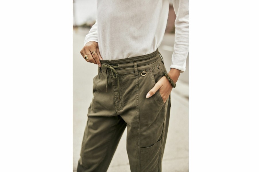 High Waist | Freeman T Porter Moana Otway Cargo Pants Woman, Dusty Olive