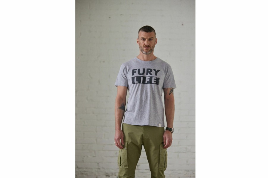 T-Shirts & Polo Shirts | Freeman T Porter Ivander Fury Life Printed T-Shirt Man, Grey-Melange