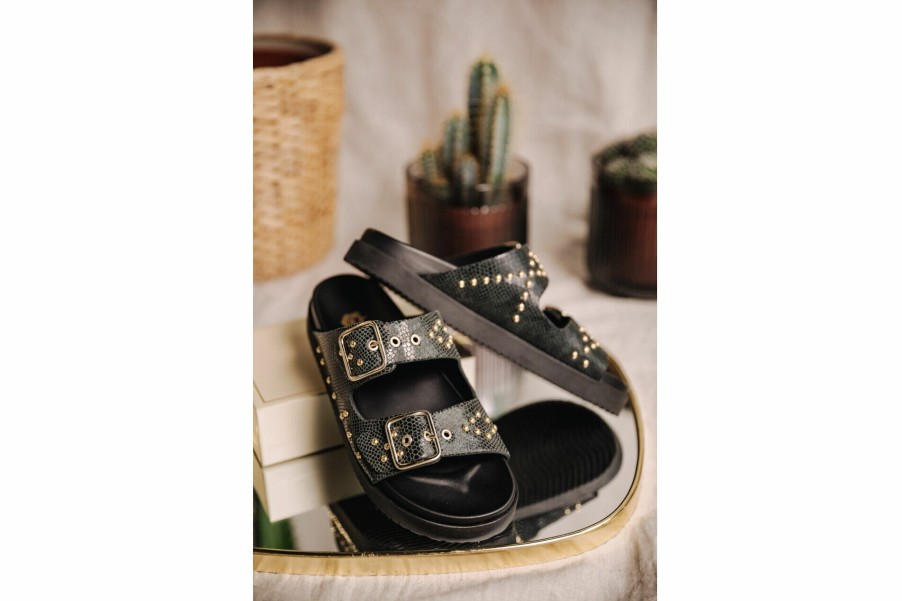 Shoes | Freeman T Porter Conny Leather Sandals Woman, Anthra