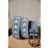 Belts | Freeman T Porter Kalani Embroidery Leather Belt Woman, Denim